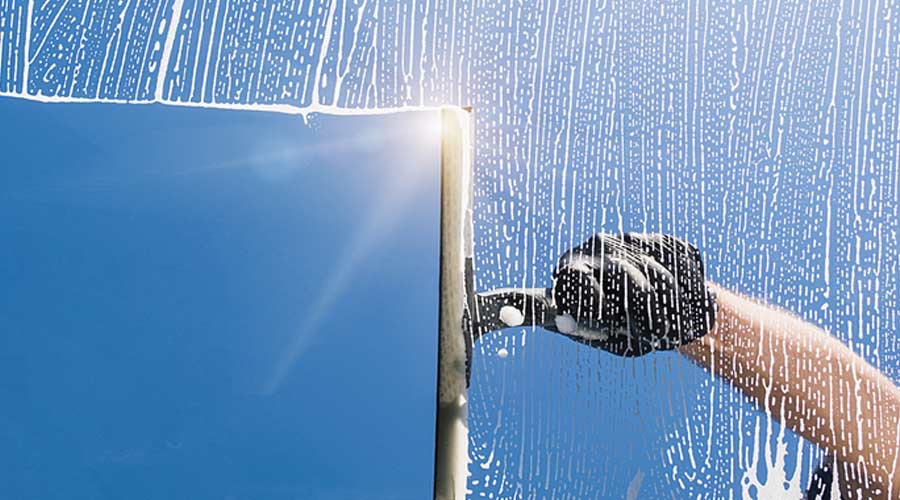 Window cleaning interior and exterior panels